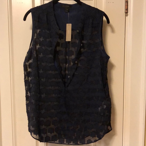 NWT J. Crew Geo Clip Jacquard Shell Tank Top - 8 - Picture 5 of 6